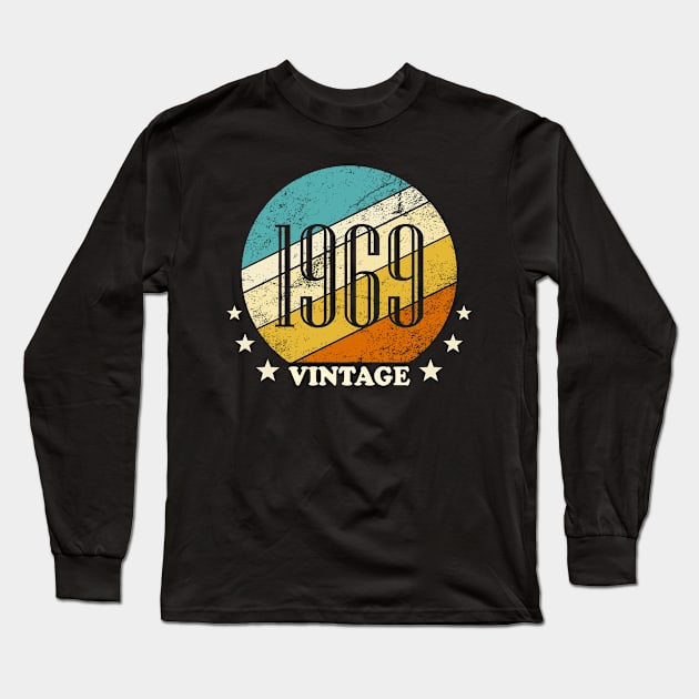 Vintage retro born in 1969 birth year gift Long Sleeve T-Shirt by Inyourdesigns